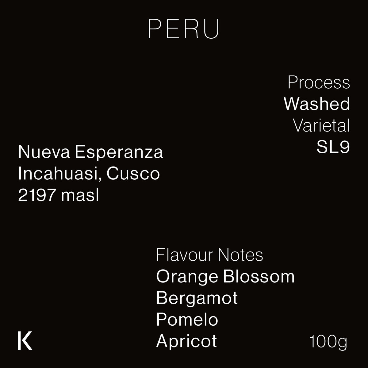 Peru Nueva Esperanza SL9 Washed