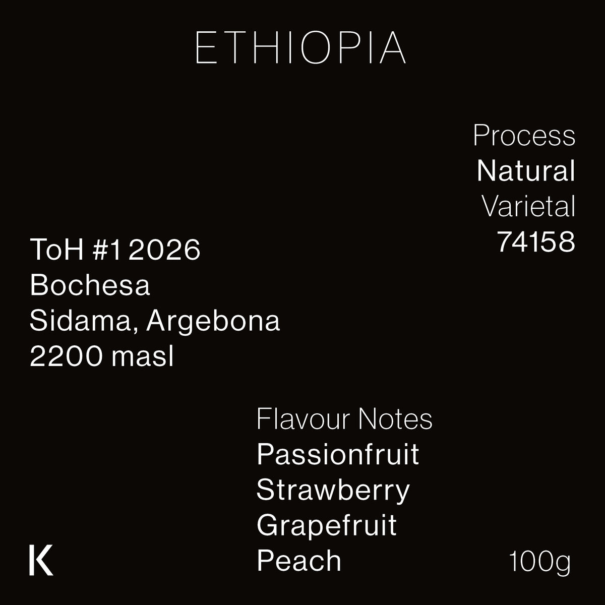 Ethiopia ToH #1 2026 Bochesa Natural 74158